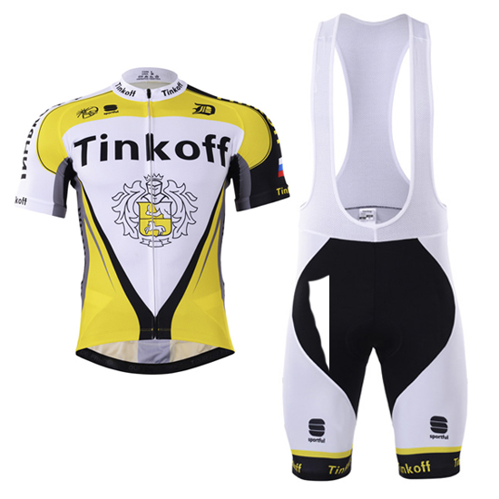 2017 Maillot Tinkoff Tirantes Mangas Cortas amarillo